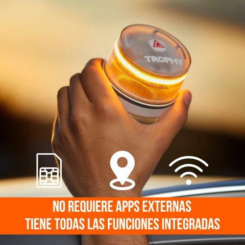 Baliza V16 Homologada DGT 3.0 con Geolocalización. Conexión Telefónica Tech. Integración Google Maps y Waze.