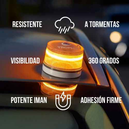 Baliza V16 Homologada DGT 3.0 con Geolocalización. Conexión Telefónica Tech. Integración Google Maps y Waze.